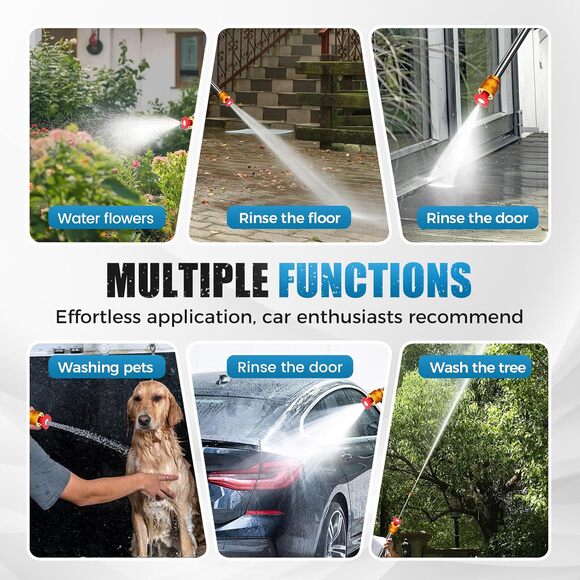 Portable Cordless Pressure Washer 20000mAh Battery 6-in-1 Nozzle for Car - Picture 5 of 6